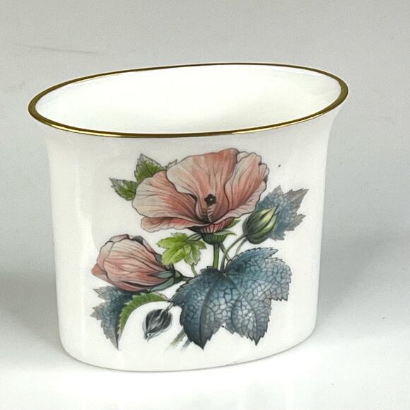 VTG Royal Worcester Ceramic Cigarette Toothpick Holder Summer Flowers Vase 2.7" - Picture 5 of 5